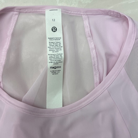 Lululemon Sculpt Cropped Tank Top, Meadowsweet Pink, Mesh, Size 12, LW1FDNS, NWT - Picture 7 of 9